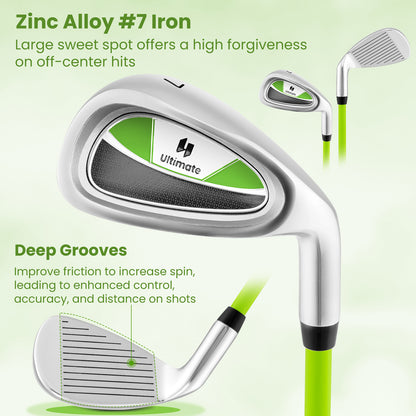 Individual Gold Club for Boys and Girls with Fiberglass Shaft and Headcover