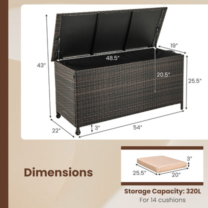 Indoor Outdoor 85 Gallon Storage Container with Waterproof Liner and Universal Wheels