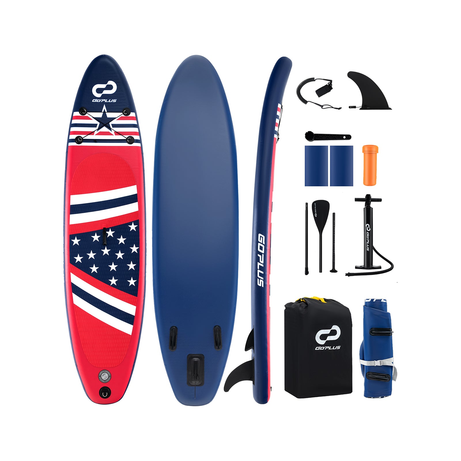 Inflatable Paddle Board with Removable Fin and Backpack-A - B
