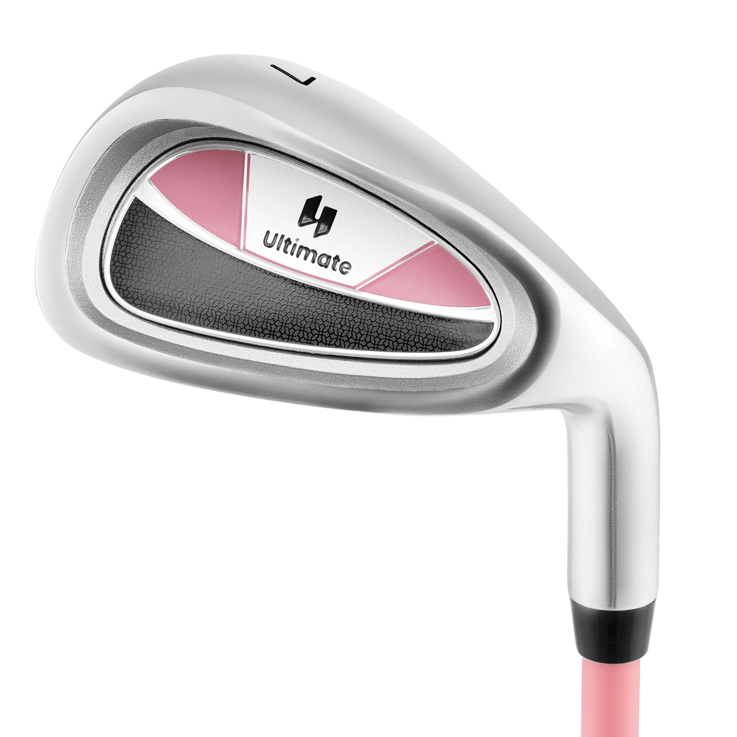 Junior #7 Iron for Kids with Fiberglass Shaft and Headcover-Blue - Pink