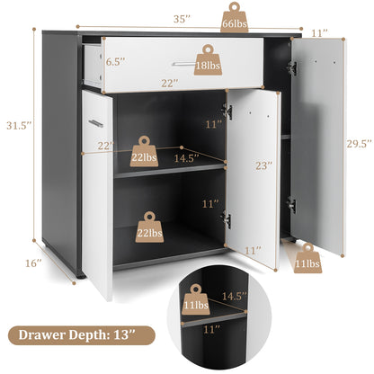 Buffet Sideboard Storage Cabinet with Spacious Table Top