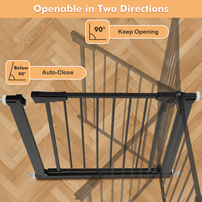 30-32.5 Inch Wide Safety Gate with 30 Inch Scientific Height-Black