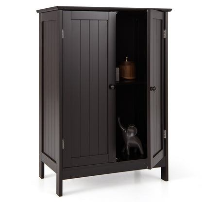Bathroom Floor Storage Double Door Cupboard Cabinet