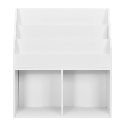 Kids Wooden Bookshelf Bookcase Children Toy Storage Cabinet Organizer-White