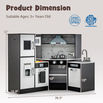 Kids Corner Pretend Kitchen Playset with Separated Washing Basin