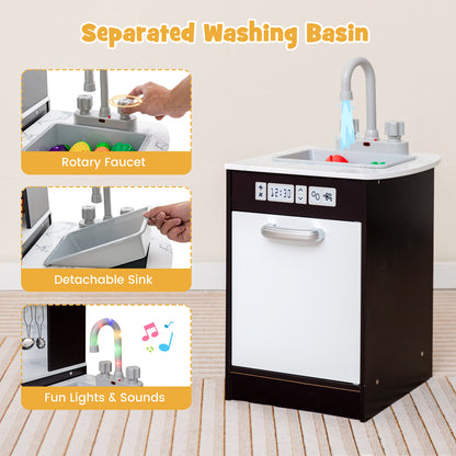 Kids Corner Pretend Kitchen Playset with Separated Washing Basin