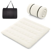 Queen/King/Twin/Full Futon Mattress Floor Sleeping Pad with Washable Cover Beige-Queen Size - King Size