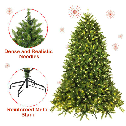 Premium Hinged Artificial Fir Christmas Tree with LED Lights-6 ft