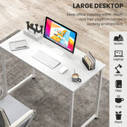 L Shaped Computer Desk and Writing Workstation for Home and Office-White