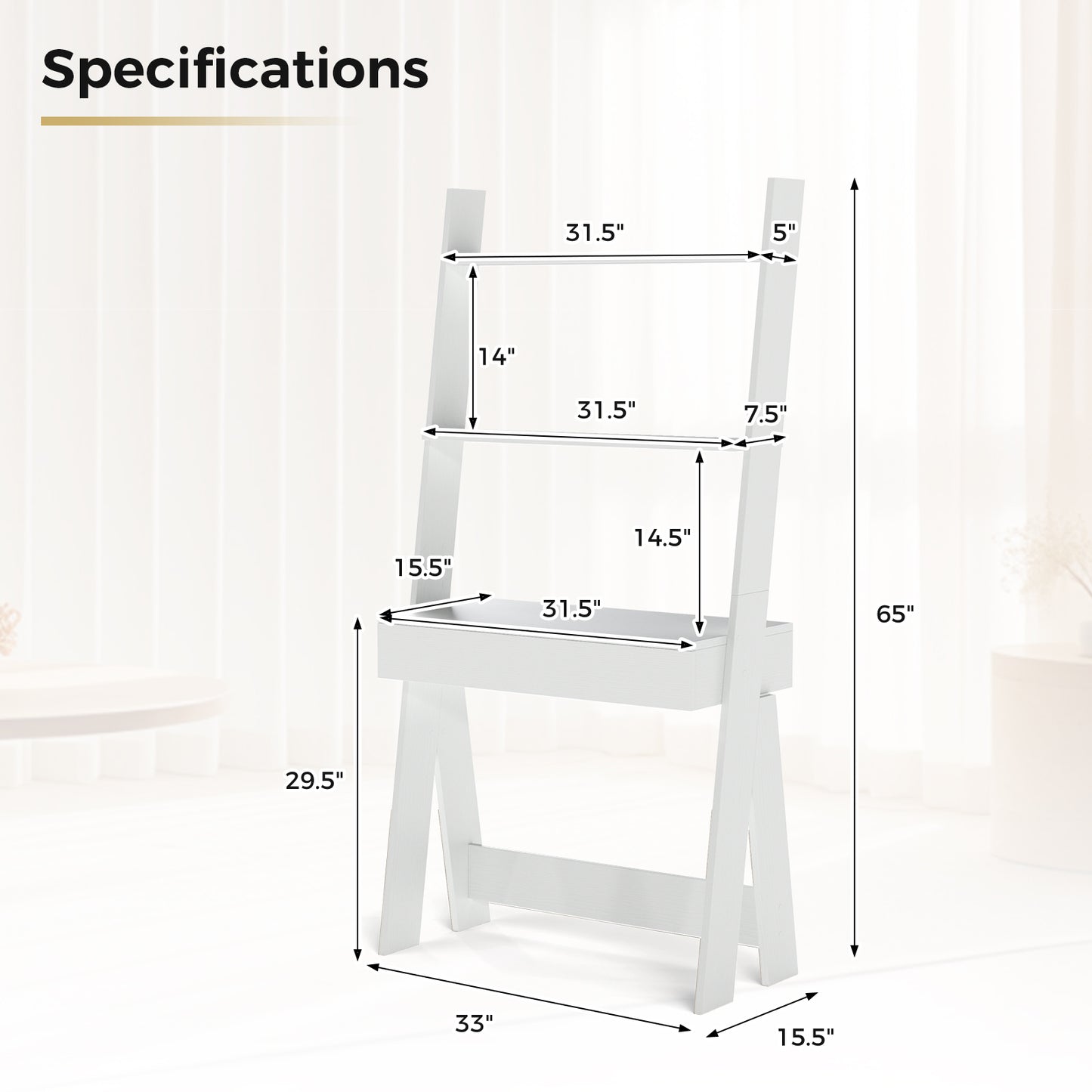 Ladder Shelf Desk