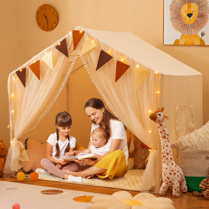 Large Toddler Playhouse Tent with Door Curtains Windows