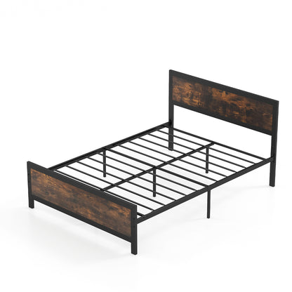 Metal Bed Frame with Headboard and Footboard-Twin Size - Full Size