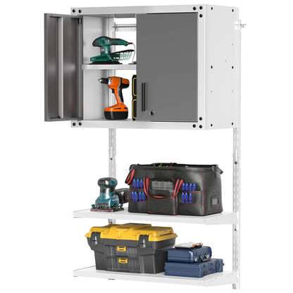 Metal Wall Cabinet with Lock and 3 Adjustable Shelves