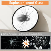 24 Inch Black Circle Bathroom Mirror with Explosion-proof Film