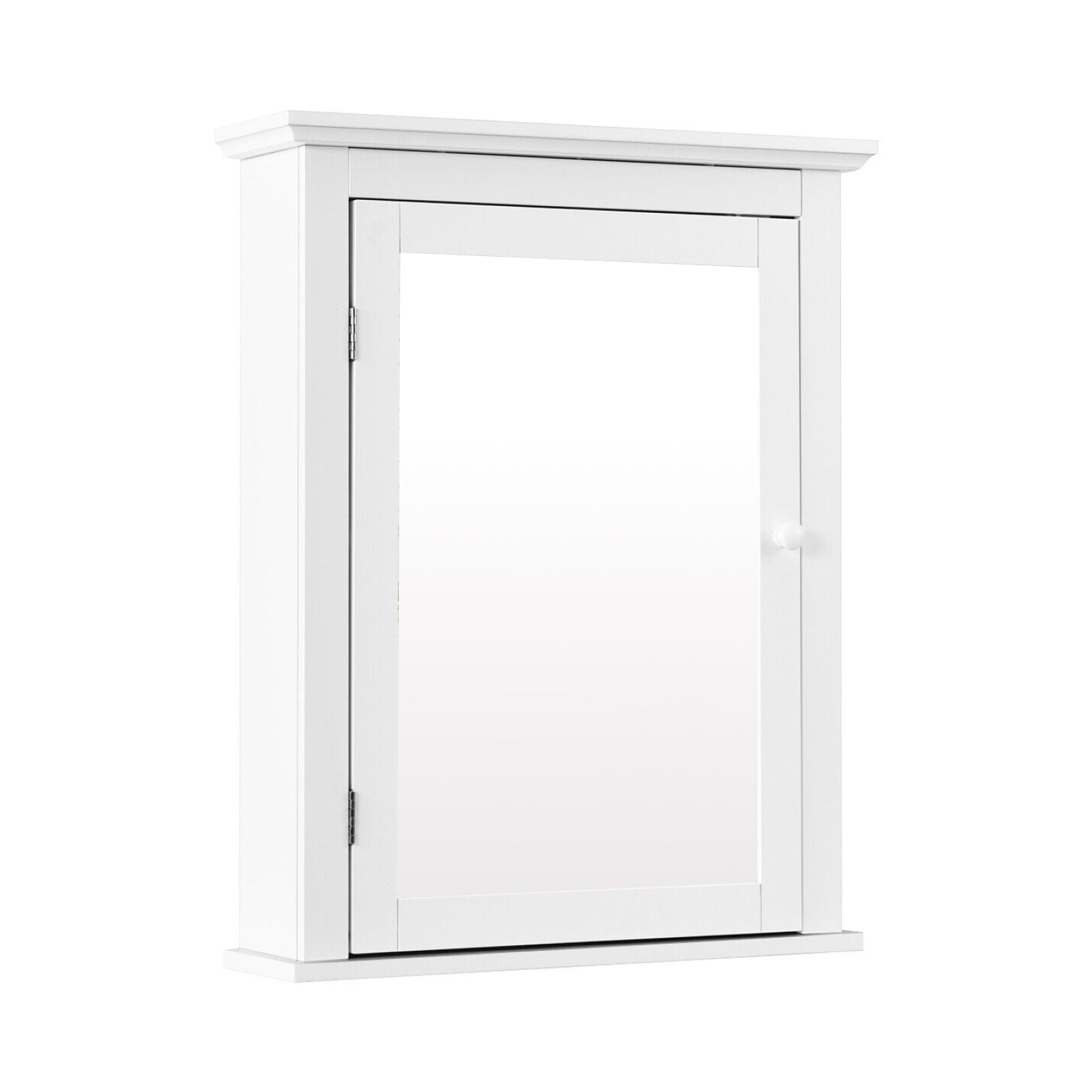 Bathroom Wall Mounted Storage Mirror Medicine Cabinet - White