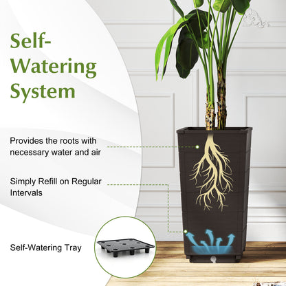 Modern Flower Planter for Front Porch and Lobby-Brown