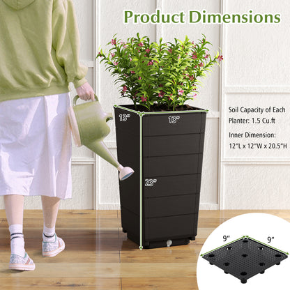 Modern Flower Planter for Front Porch and Lobby-Brown