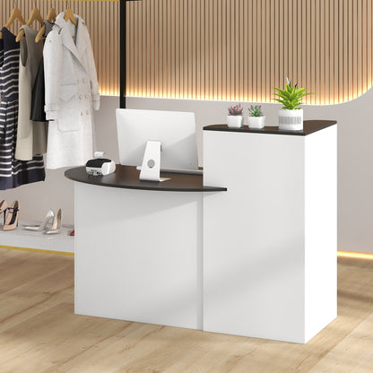Modern Reception Desk Front Counter Desk with Oval Tabletop