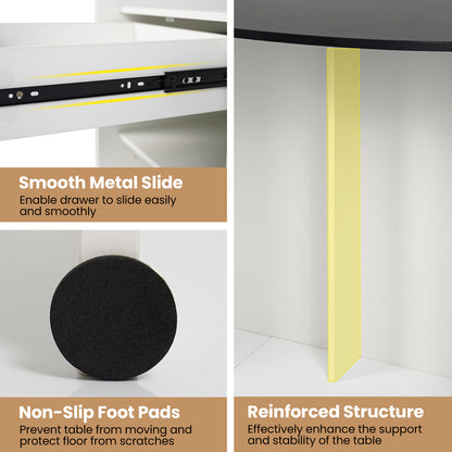Modern Reception Desk Front Counter Desk with Oval Tabletop