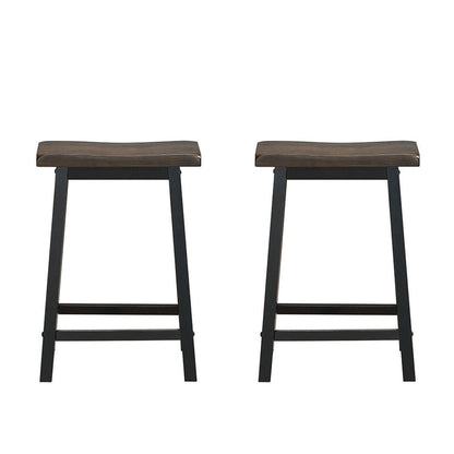 24 Inch Height Set of 2 Home Kitchen Dining Room Bar Stools-Gray