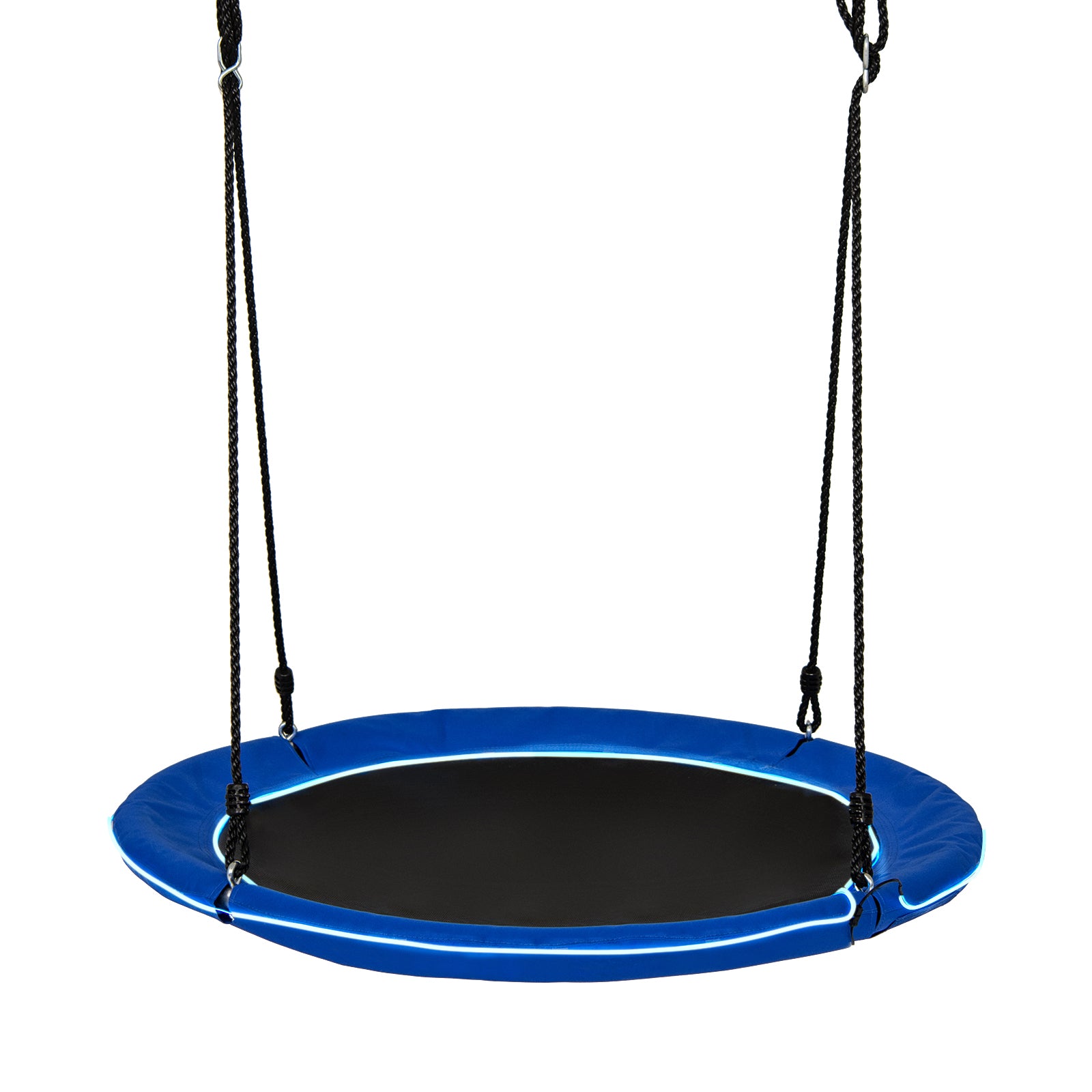 40 Inches Saucer Tree Swing Round with Lights for Kids and Adults-Navy - Navy