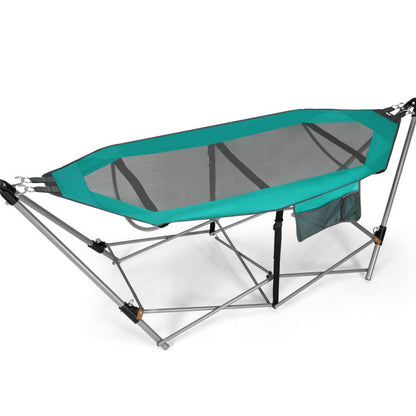 Portable Folding Hammock with Hammock Stand-Gray - Turquoise