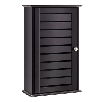 Wall Mount Medicine Cabinet Multifunction Storage Organizer-Dark Brown