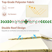 10 Feet x 13 Feet Tent Canopy Shelter with Removable Netting Sidewall-Beige