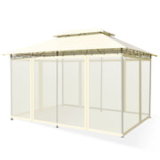 10 Feet x 13 Feet Tent Canopy Shelter with Removable Netting Sidewall-Beige