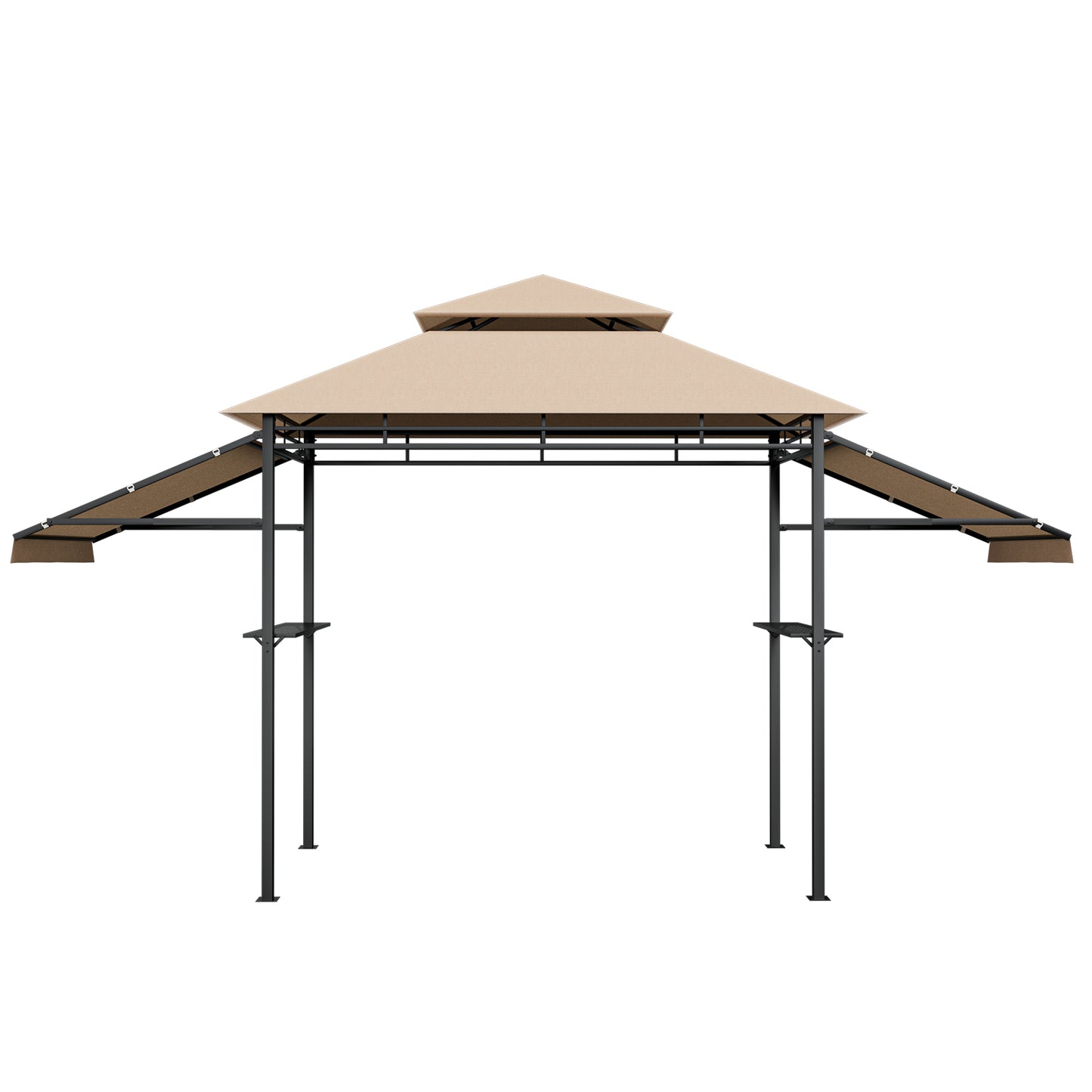 13.5 x 4 Feet Patio BBQ Grill Gazebo Canopy with Dual Side Awnings