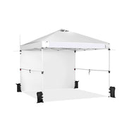 10 x 10 Feet Foldable Commercial Pop-up Canopy with Roller Bag and Banner Strip-White - White