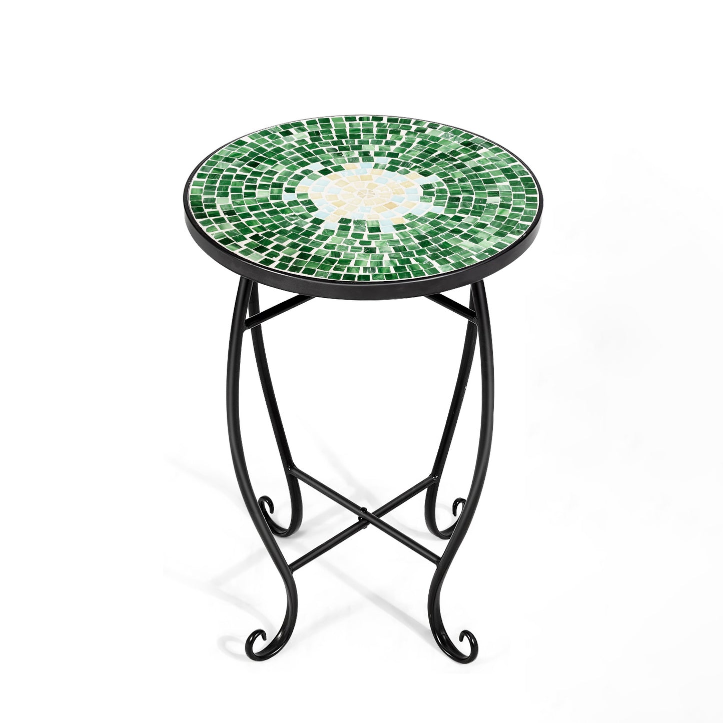 Outdoor Indoor Steel Accent Plant Stand Cobalt Table-Blue - Green