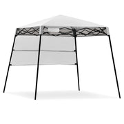 7 x 7 Feet Sland Adjustable Portable Canopy Tent with Backpack-Gray - White