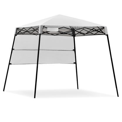 7 x 7 Feet Sland Adjustable Portable Canopy Tent with Backpack-Gray - White