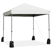 8’x8' Outdoor Pop up Canopy Tent w/Roller Bag-White - White