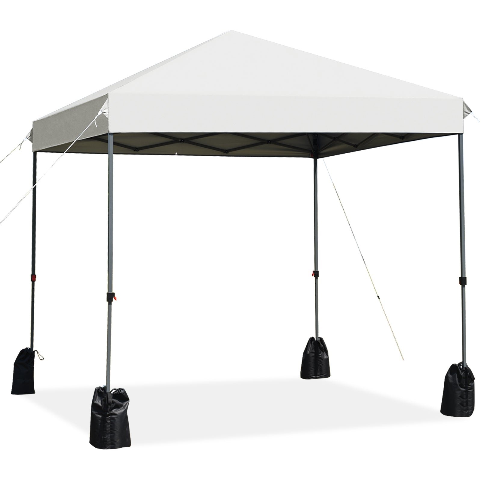 8’x8' Outdoor Pop up Canopy Tent w/Roller Bag-White - White
