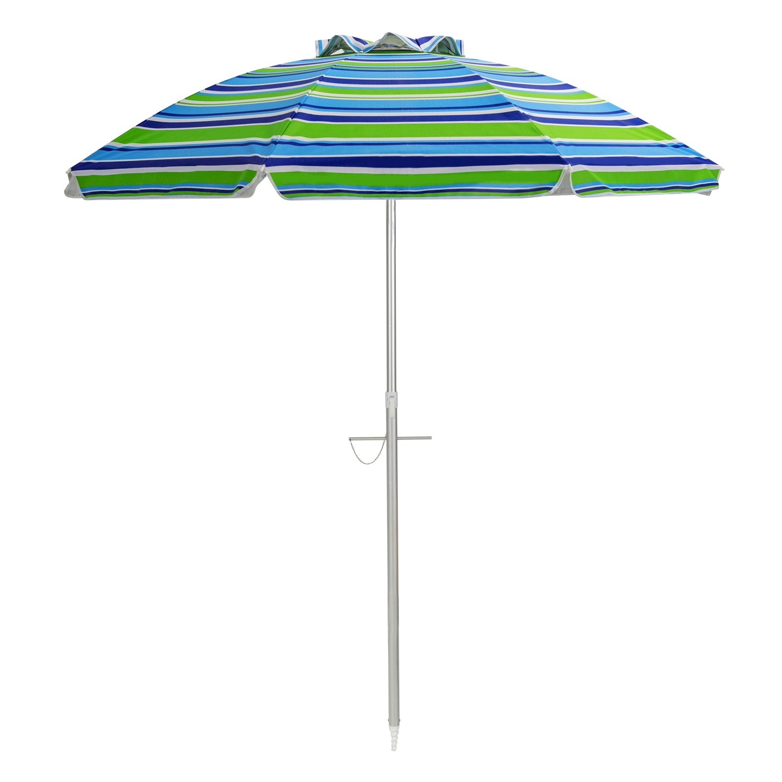 6.5 Feet Beach Umbrella with Carry Bag without Weight Base-Multicolor - Green