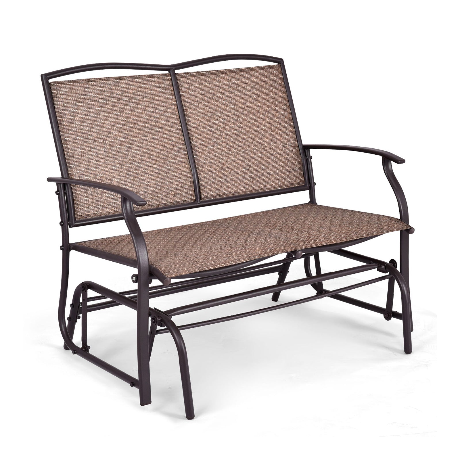 Iron Patio Rocking Chair for Outdoor Backyard and Lawn-Navy - Default