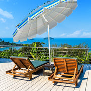 8FT Portable Beach Umbrella with Sand Anchor and Tilt Mechanism for Garden and Patio-Blue