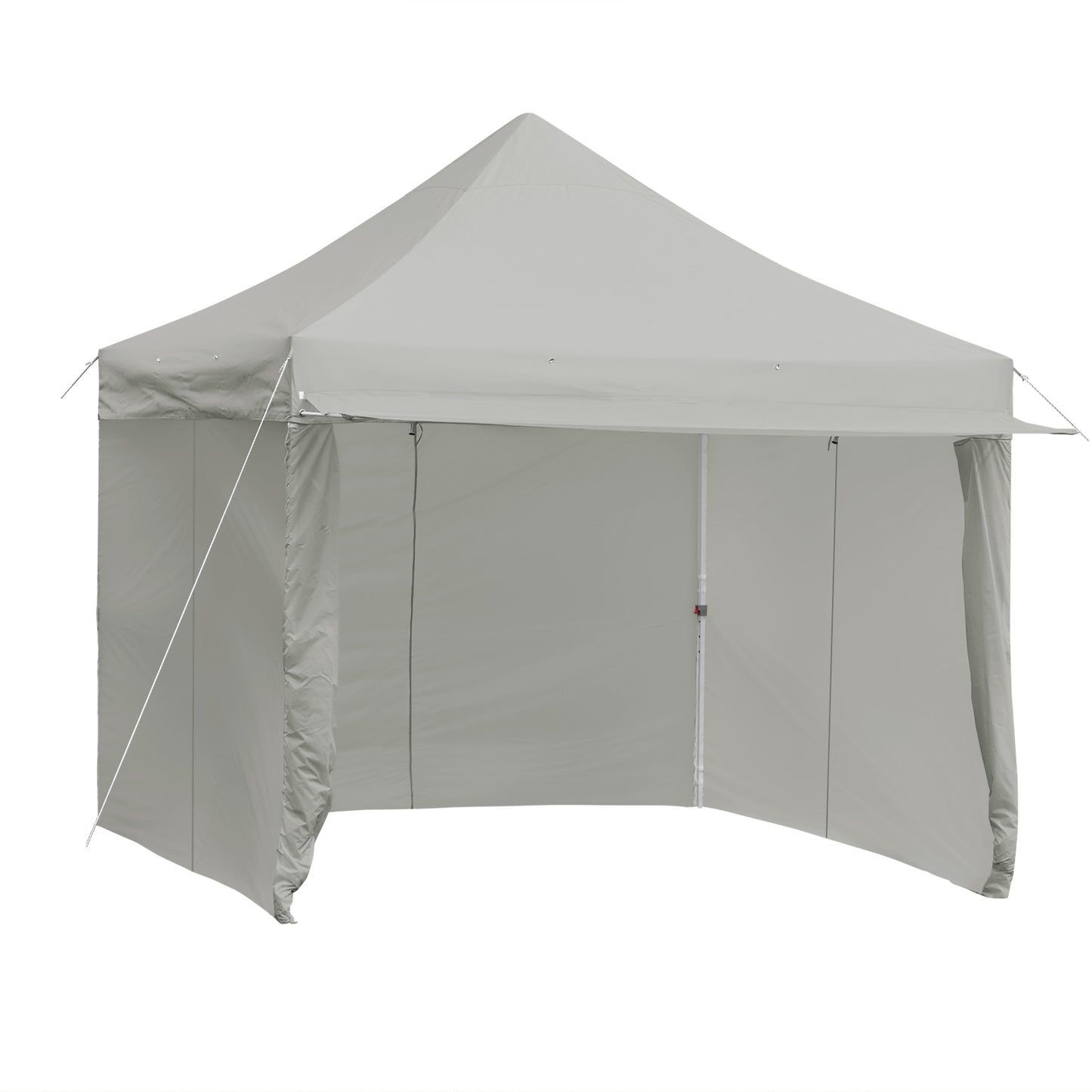 10 x 10 Feet Pop up Gazebo with 4 Height and Adjust Folding Awning-White - Gray