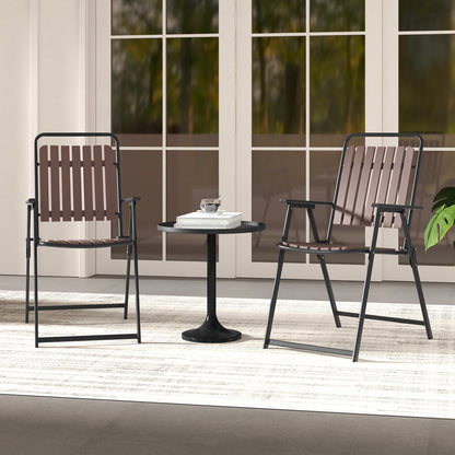 Folding Patio Dining Chairs Set of 4 - Heavy-Duty Metal Frame