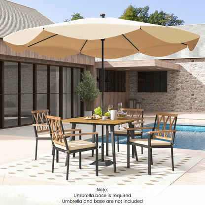 Outdoor Dining Table and Chairs with Cushions and 1.9 inches Umbrella Hole