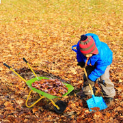 Outdoor Garden Backyard Play Toy Kids Metal Wheelbarrow-Light Green