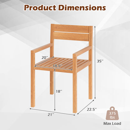 Outdoor Patio Dining Teak Wood Armchair