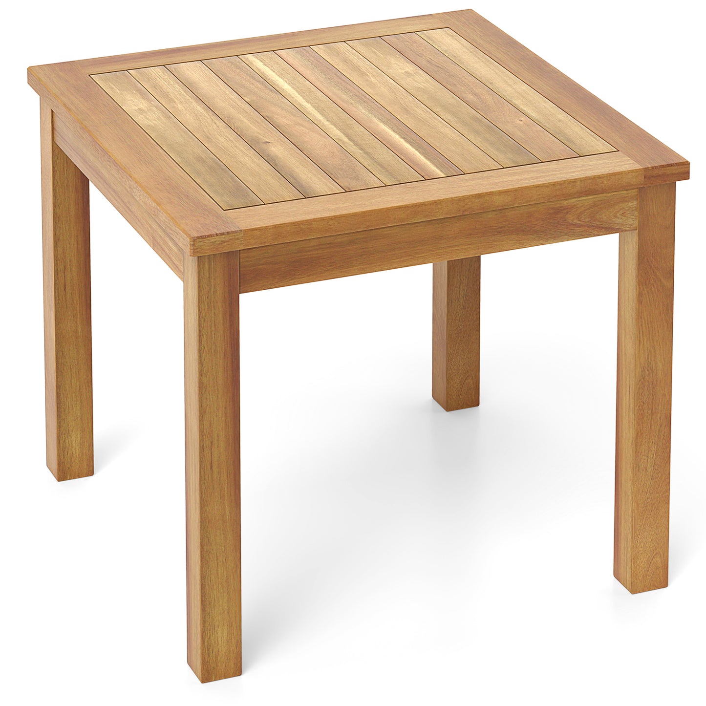 Outdoor Side Table Teak Wood End Table Square Patio Snack Coffee Table