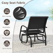 Outdoor Single Swing Glider Rocking Chair with Armrest-Black
