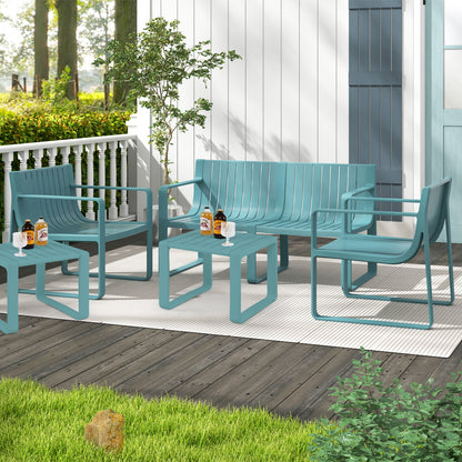 Patio Chairs Set of 2 with Curved Backrests and Seats
