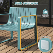 Patio Chairs Set of 2 with Curved Backrests and Seats-Blue