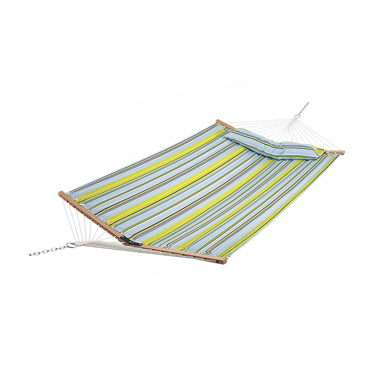 Patio Hammock Foldable Portable Swing Chair Bed with Detachable Pillow-Blue - Blue