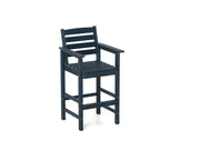 Patio HDPE Adirondack Bar Chairs Set of 2 with Wide Armrests-Navy